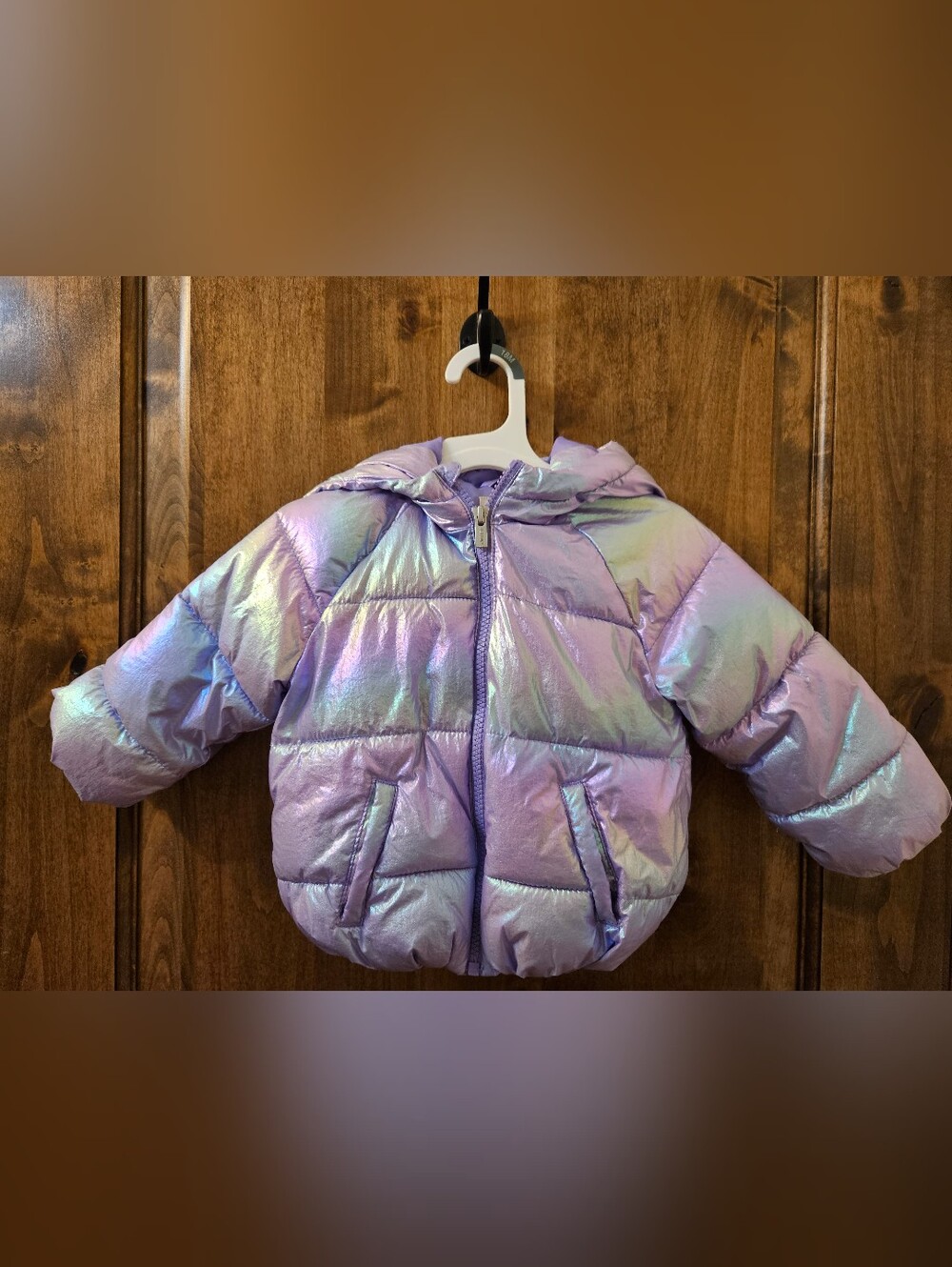 Old Navy Iridescent Purple Puffer Jacket